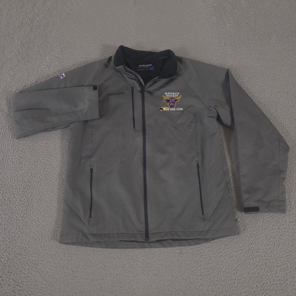Bauer Jacket Mens Large Gray Supreme Lightweight Senior Warm-Up Maverick Hockey
